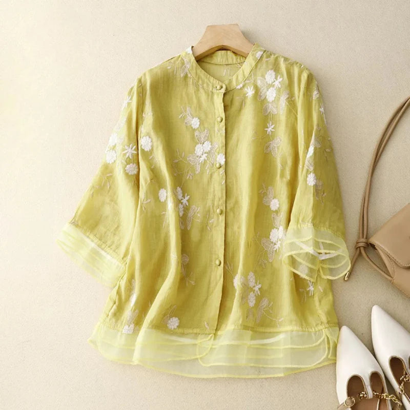 Sabina™ | Broderad blus