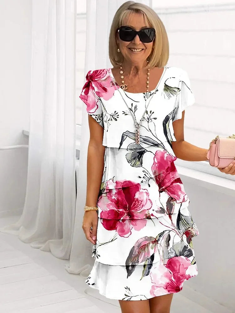 Carolina™ | Elegant Blommig Maxiklänning