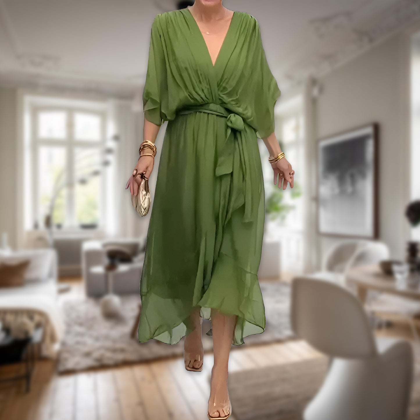 Anki™ | Tidlös Omlottklänning i Midi-längd