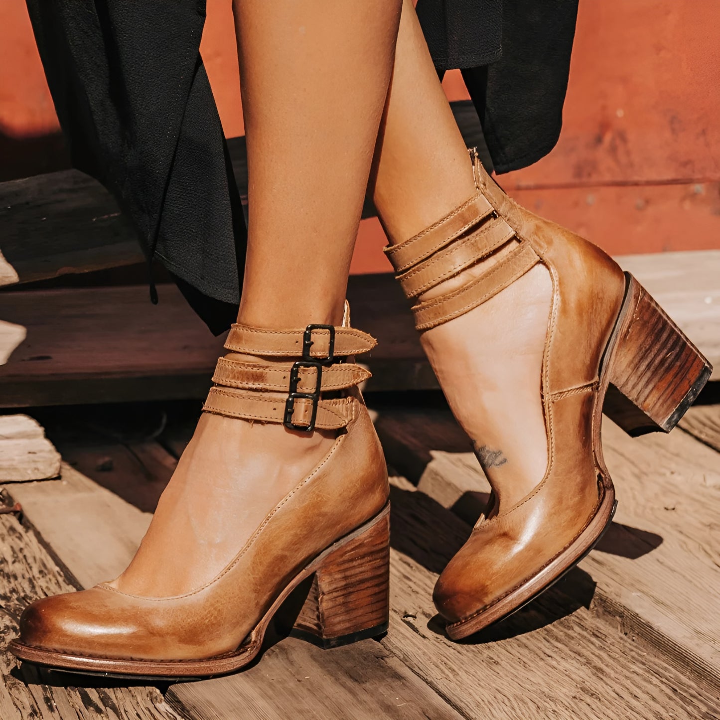 Astrid™ | Vintage Läderklackar