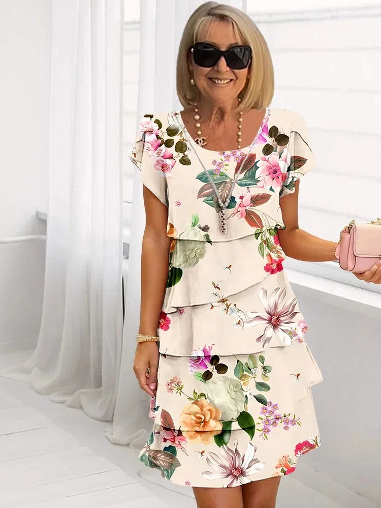 Carolina™ | Elegant Blommig Maxiklänning