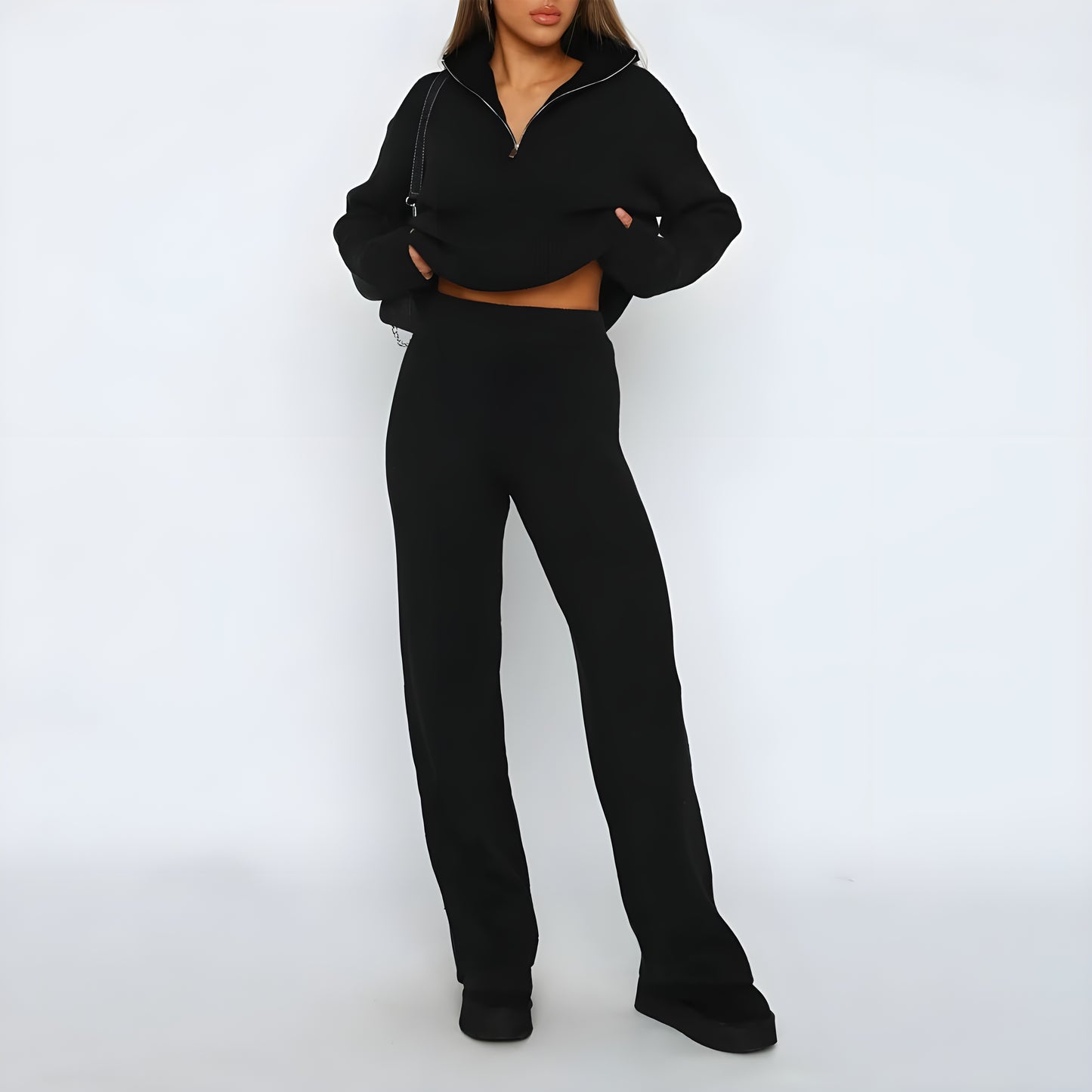 Stella™ | 2-delad loungewear-set med halv zip