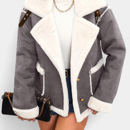 Hannele™ | Varm Vinterjacka med Fuskpäls