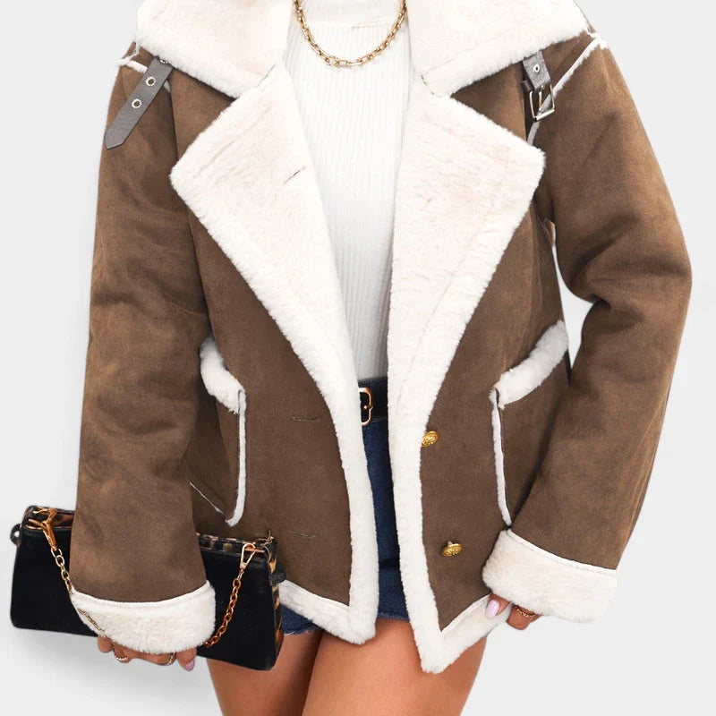 Hannele™ | Varm Vinterjacka med Fuskpäls