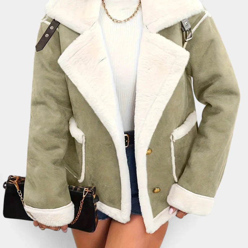 Hannele™ | Varm Vinterjacka med Fuskpäls