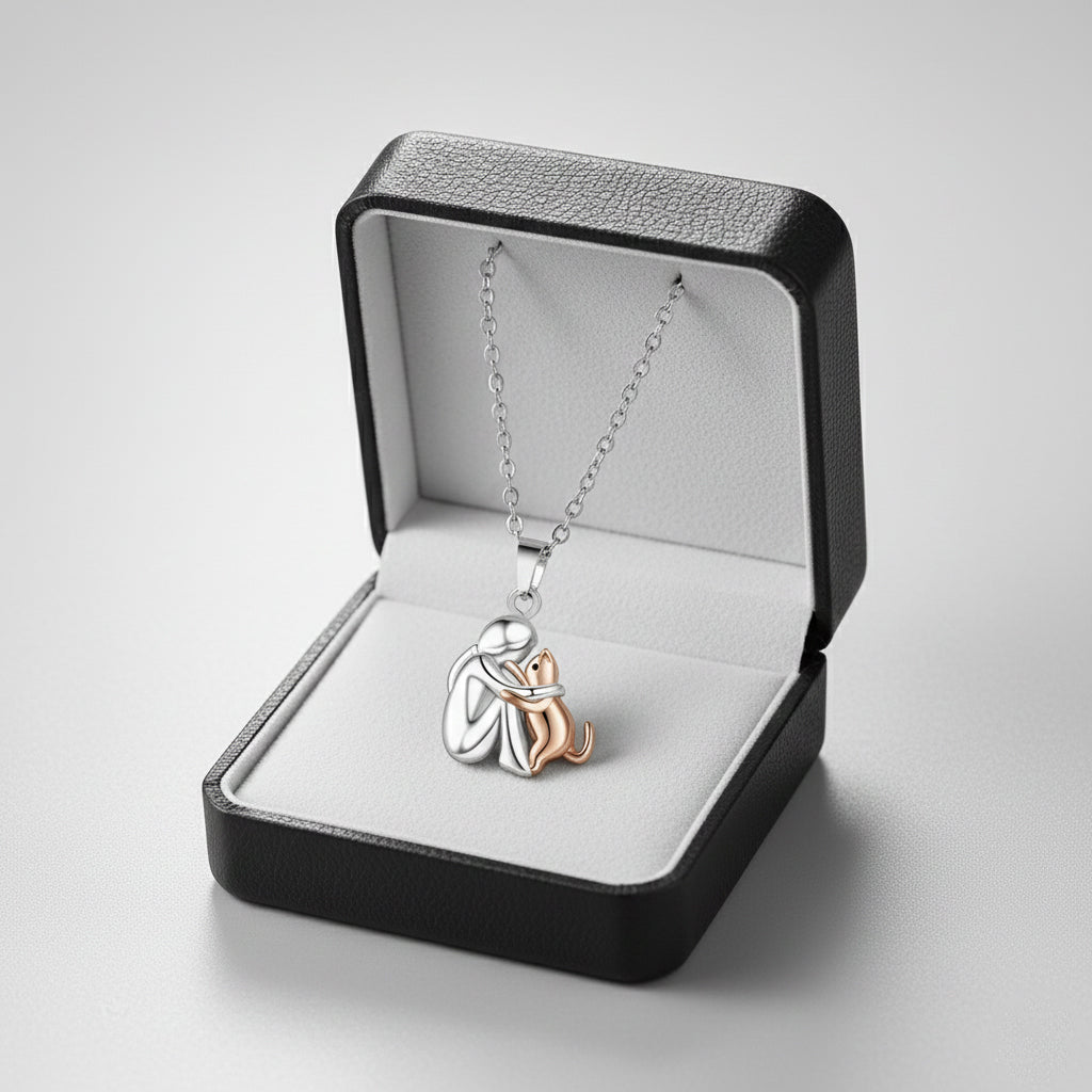 Smulan™ – Kärleksfullt halsband med kvinna och katt